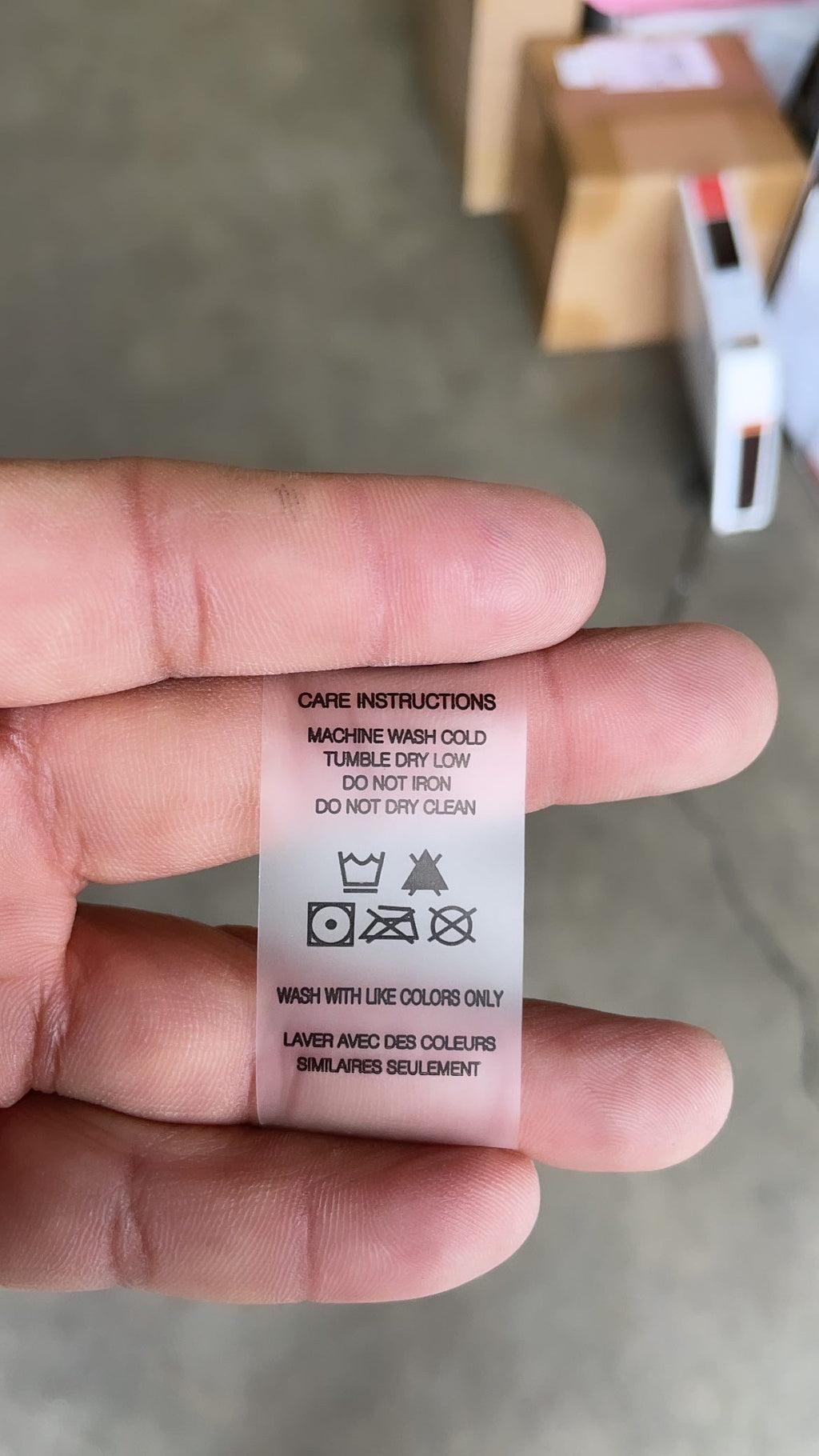 Clear TPU garment label